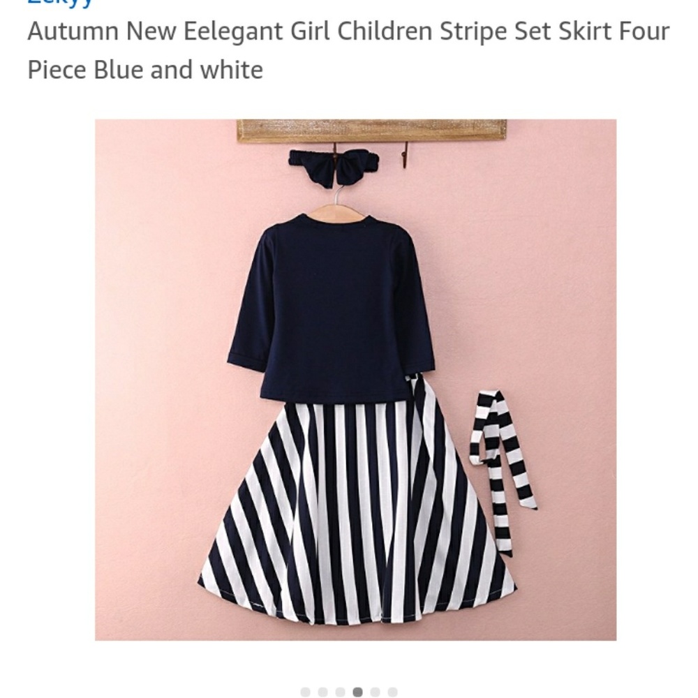Girls skirt and top set, black and white